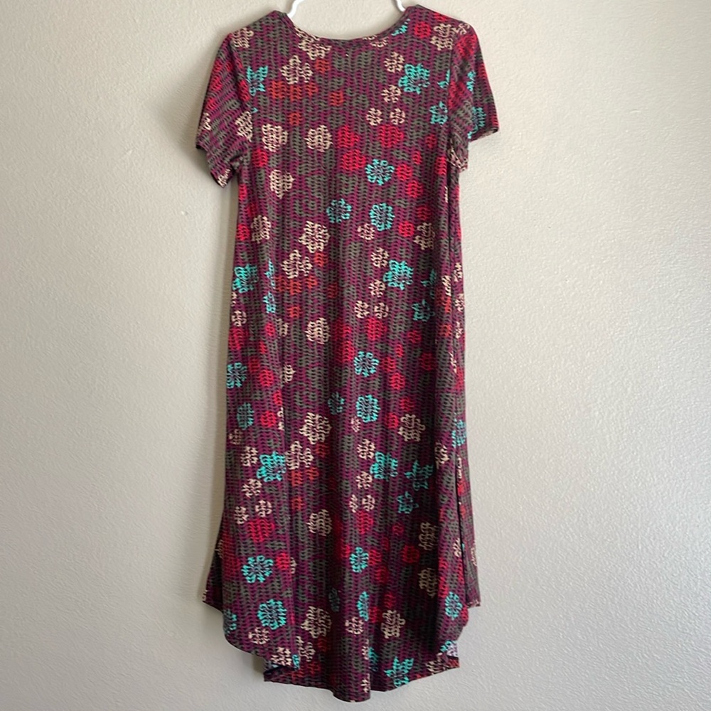 Lularoe Red and Blue Flower Dress Size Small - Picture 5 of 5